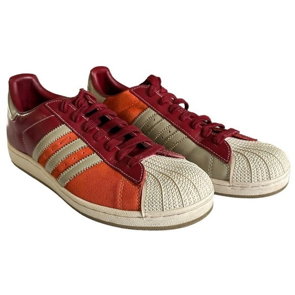 ADDIDAS RARE SUPERSTAR 1 SHELL TOE RED AND ORANGE SNEAKERS SIZE 11.5 - Picture 2 of 13
